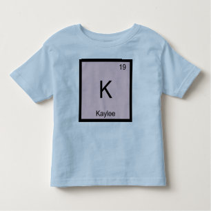 Camiseta Infantil Mesa Periódica do Elemento de Química do Nome Kayl