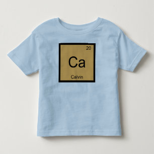 Camiseta Infantil Mesa Periódica do Elemento Químico do Nome Calvi