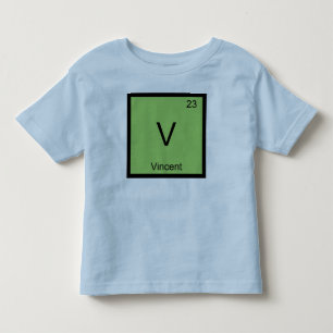 Camiseta Infantil Mesa Periódica do Elemento Químico do Nome de Vi