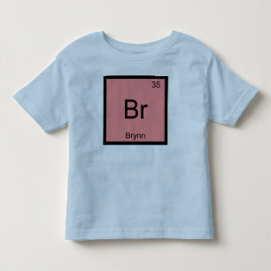 Camiseta Infantil Mesa Periódica do Elemento Químico do Nome do Br