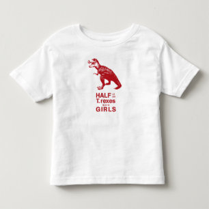 Camiseta Infantil "Metade de todos os T. rexes eram meninas" Raglan 
