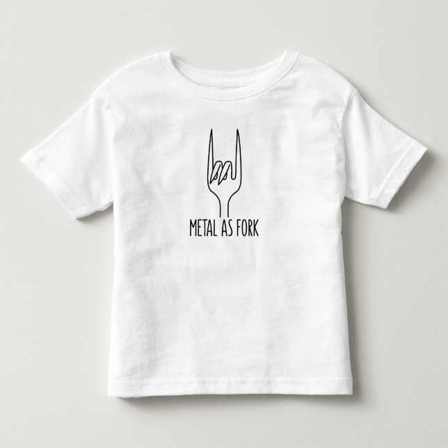 Camiseta Infantil Metais como Fork Black Line Devil Horns (Frente)