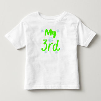 Camiseta Infantil Meu 3º Aniversário de Três Anos Verde Brilhante