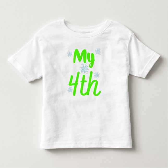 Camiseta Infantil Meu 4º Aniversário de Quatro Anos (Frente)