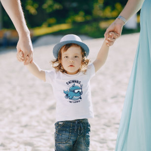 Camiseta Infantil Meu Coração Baleia Azul Fofa Nad