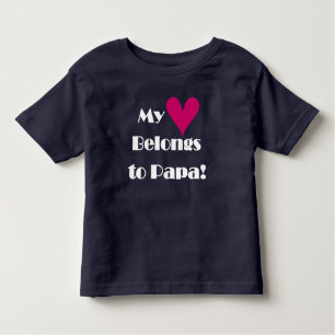 Camiseta Infantil Meu coração pertence à papá