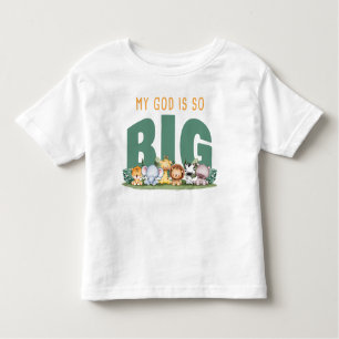 Camiseta Infantil Meu DEUS é tão grande - animais cristãos da fé Saf