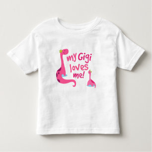 Camiseta Infantil Meu Gigi ama-me dinossauro