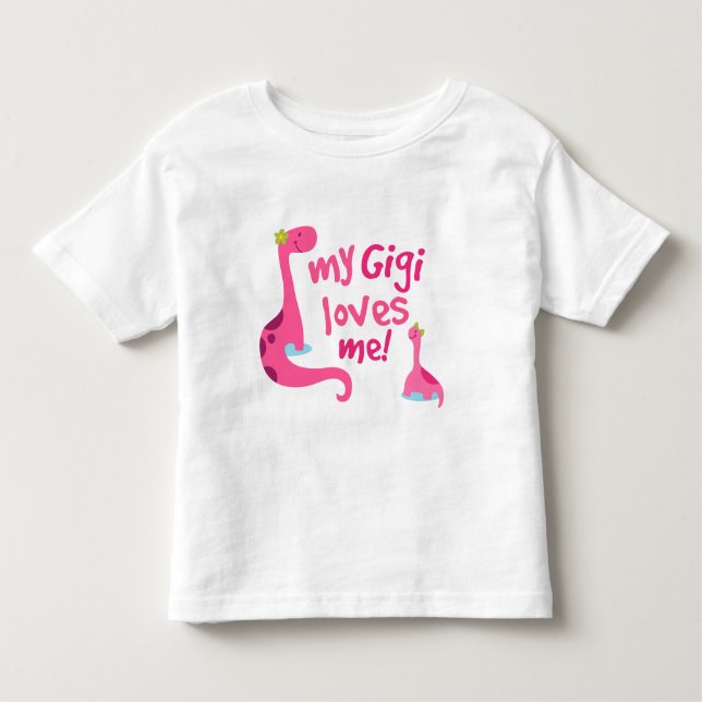 Camiseta Infantil Meu Gigi ama-me dinossauro (Frente)