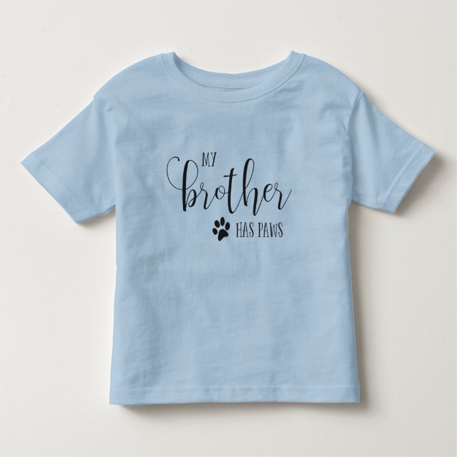 Camiseta Infantil Meu irmão tem tipografia PAWS (Frente)