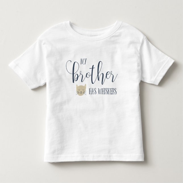 Camiseta Infantil Meu irmão tem tipografia WHISKERS (Frente)