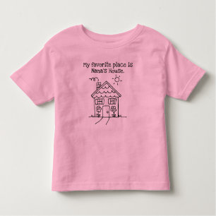 Camiseta Infantil meu lugar favorito é a casa da avó