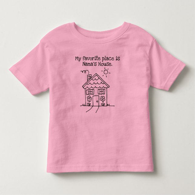 Camiseta Infantil meu lugar favorito é a casa da avó (Frente)