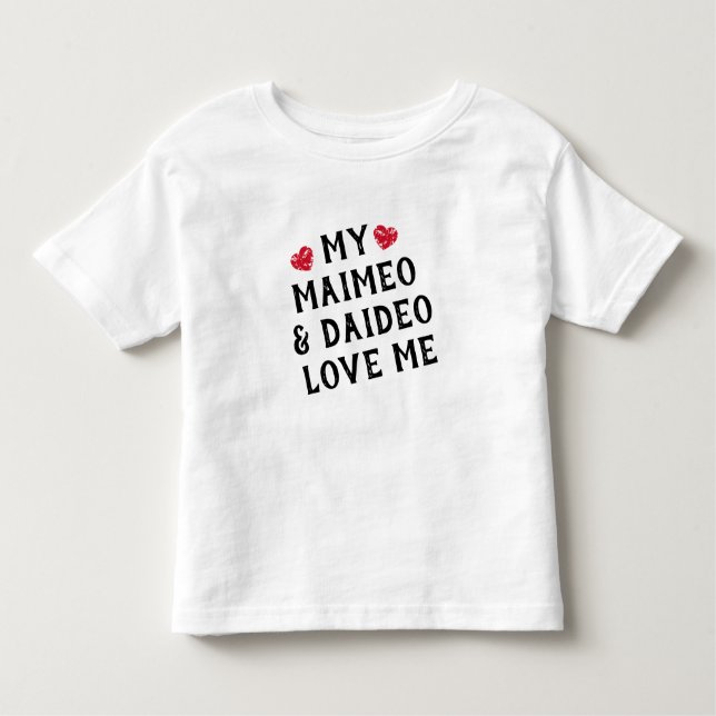 Camiseta Infantil Meu maimeo e Daideo me amam (Frente)