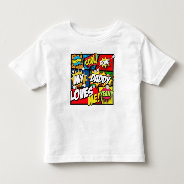 Camiseta Infantil Meu Pai me ama super-herói (Frente)