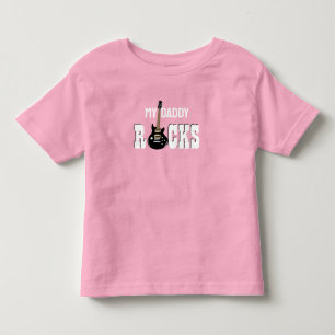 Camiseta Infantil "Meu Pai Rocks!" com guitarra elétrica