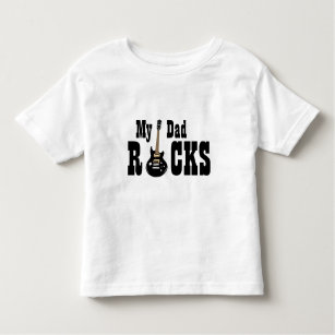 Camiseta Infantil "Meu Pai Rocks!" com Guitarra Elétrica