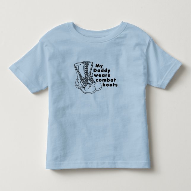 Camiseta Infantil Meu pai veste botas de combate (Frente)
