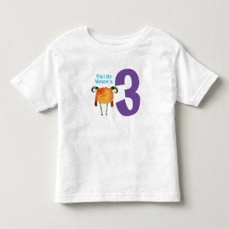 Camiseta Infantil Meu Pequeno Monstro é 3 anos