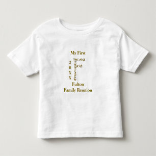 Camiseta Infantil Meu primeiro monograma Dourado da letra F da