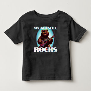 Camiseta Infantil Meu tio Rocks! Urso Colorido