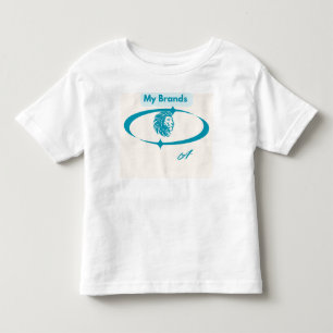 Camiseta Infantil Meus Marcas" Logotipo Elegante do Leão Azul Design