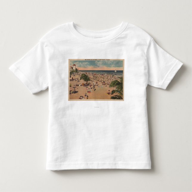 Camiseta Infantil Miami, Florida - opinião os Sunbathers em Miami (Frente)