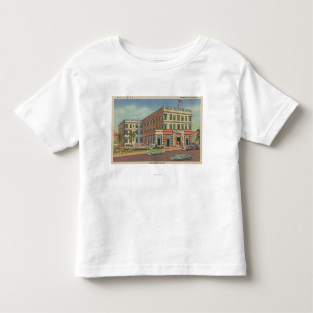 Camiseta Infantil Miami, Florida - vista exterior do hotel Astor (Frente)