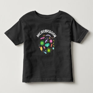 Camiseta Infantil Microscópio Microscópio Bactérias Cientistas Mi