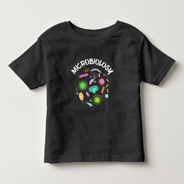 Camiseta Infantil Microscópio Microscópio Bactérias Cientistas Micro (Frente)