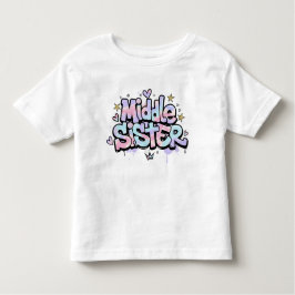 Camiseta Infantil Middle Sister Shirt Cute Pastel Kids Tee