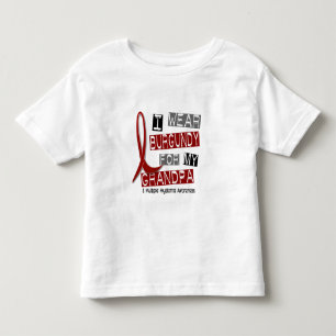 Camiseta Infantil MIELOMA MÚLTIPLO eu visto Borgonha para meu vovô