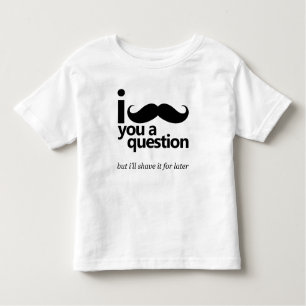 Camiseta Infantil Mim bigode você um t-shirt da criança da pergunta