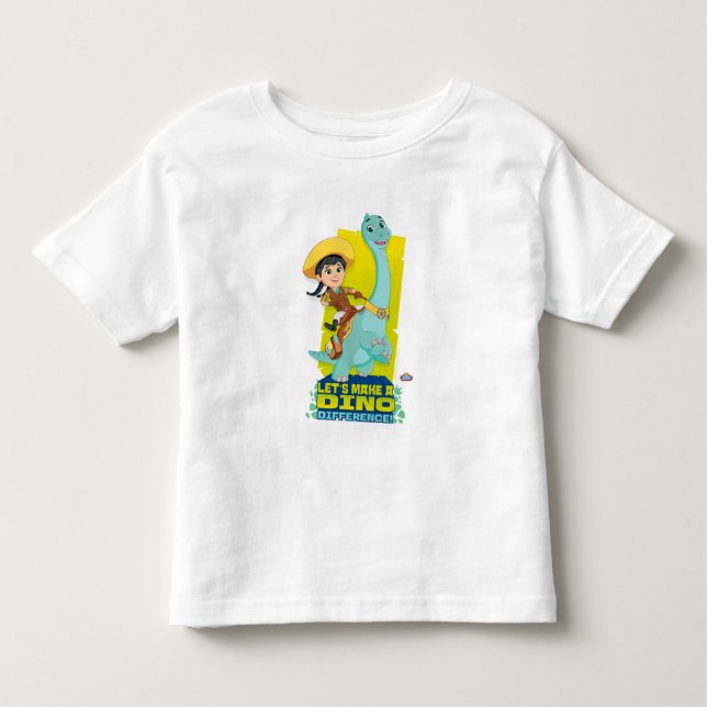 Camiseta Infantil Min & Clover | Fazendo uma Diferença de Dino (Frente)