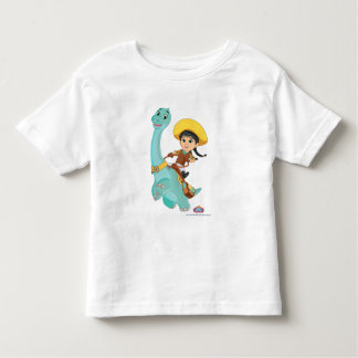 Camiseta Infantil Min & Clover | Feliz Cowgirl e Brontosaurus Ride