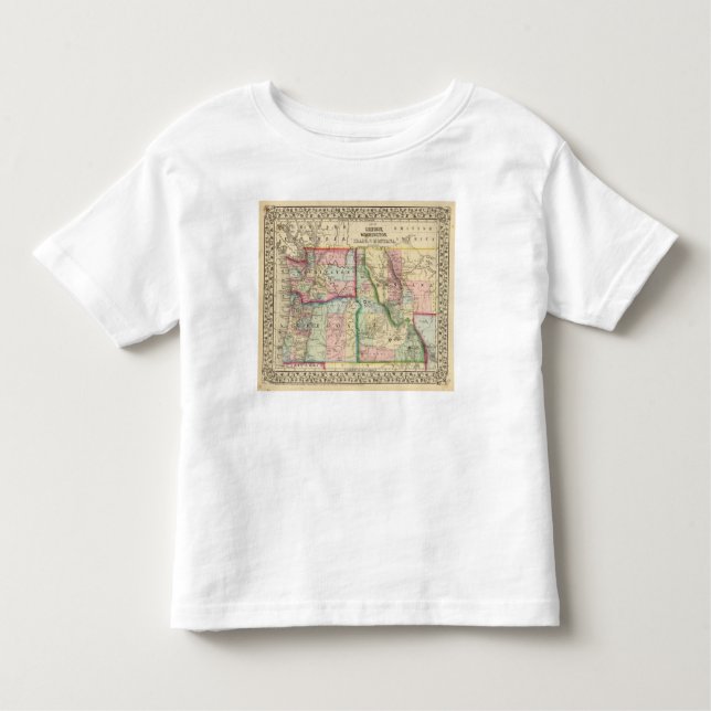 Camiseta Infantil Minério, lavagem, Idaho, mapa de Mont por Mitchell (Frente)