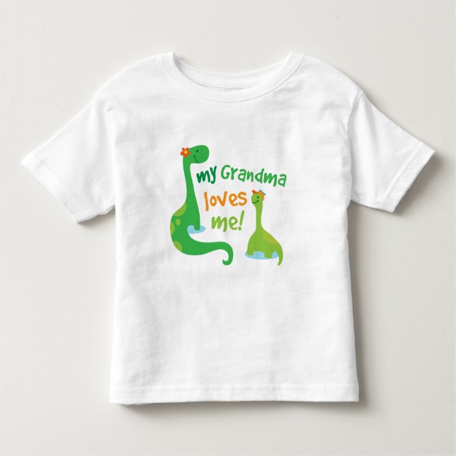 Camiseta Infantil Minha avó ama-me dinossauro (Frente)