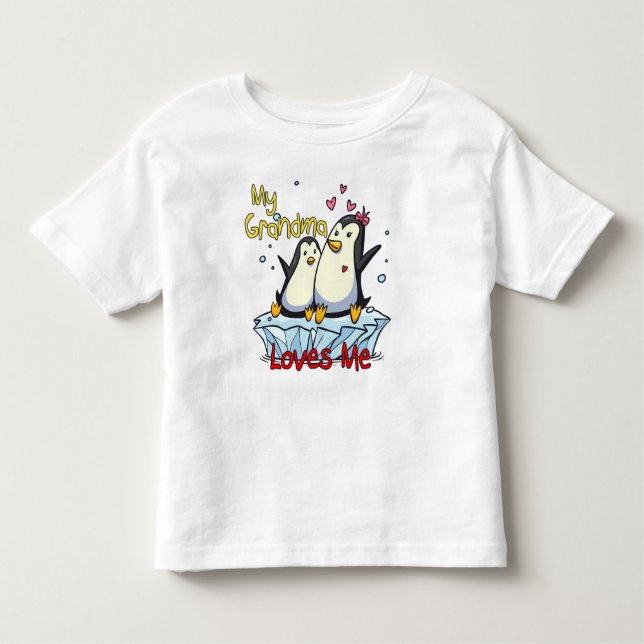 Camiseta Infantil Minha Avó Me Ama Pinguim (Frente)