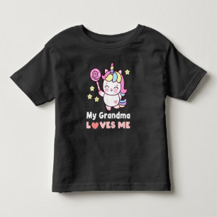 Camiseta Infantil Minha avó me ama Unicórnio Fofo