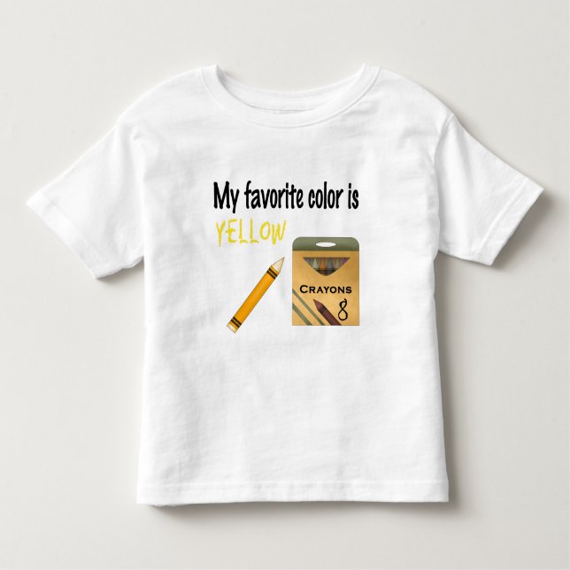 Camiseta Infantil Minha cor favorita é amarela (Frente)