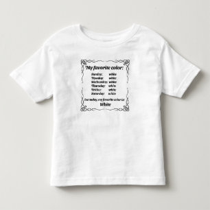 Camiseta Infantil Minha cor favorita é branca