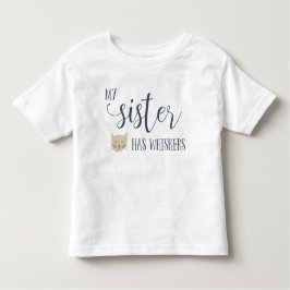 Camiseta Infantil Minha irmã tem tipografia WHISKERS