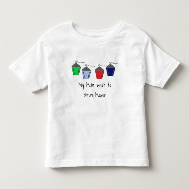 Camiseta Infantil Minha mãe foi para Bryn Mawr Lanterns 4 cores (Frente)