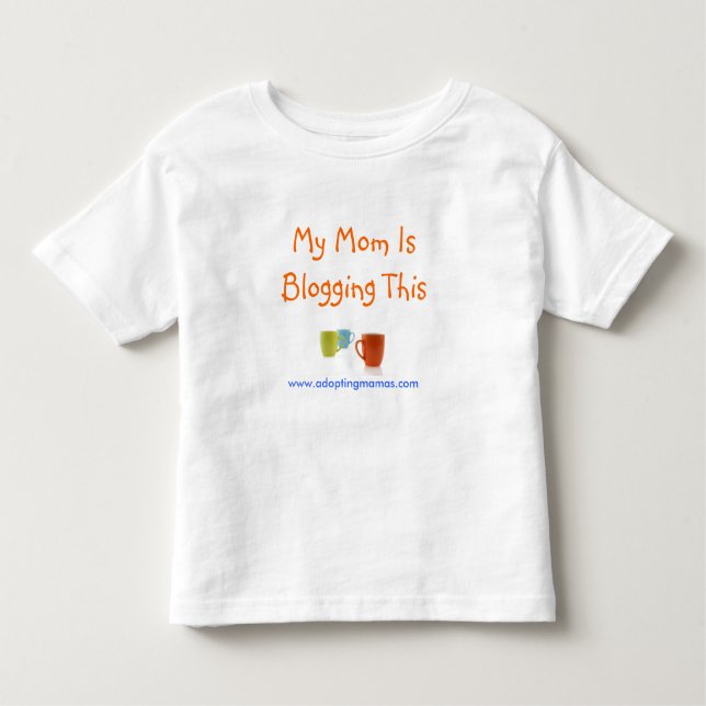 Camiseta Infantil Minha mamã Blogging isto (Frente)