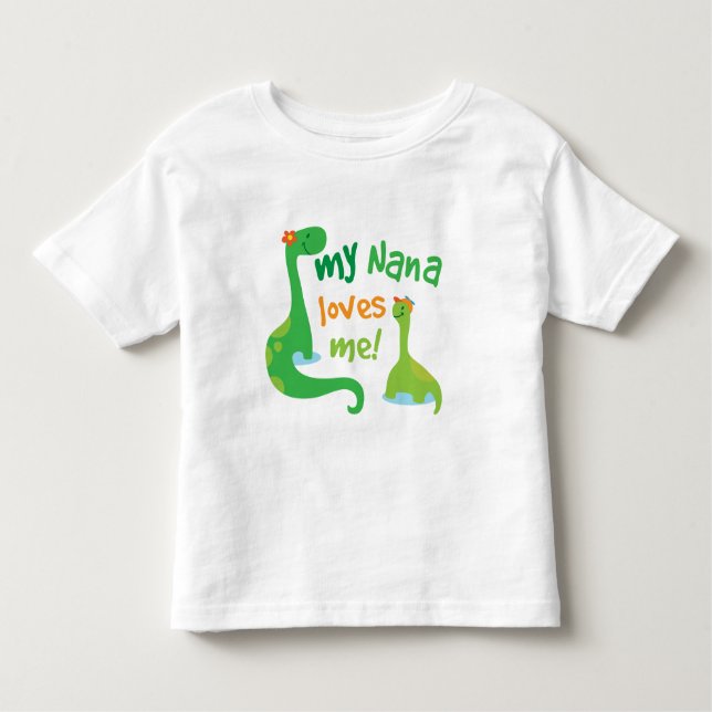 Camiseta Infantil Minha Nana ama-me dinossauro (Frente)