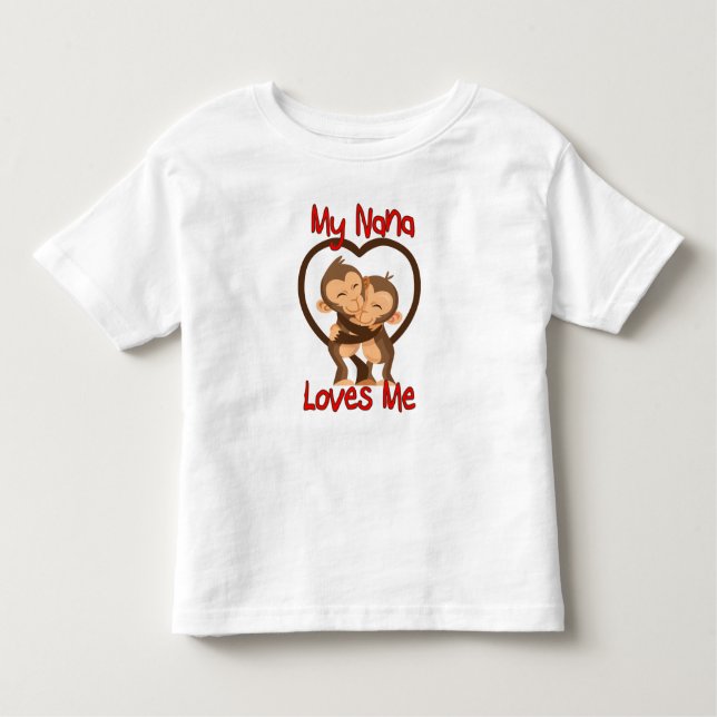 Camiseta Infantil Minha Nana me ama macaco (Frente)