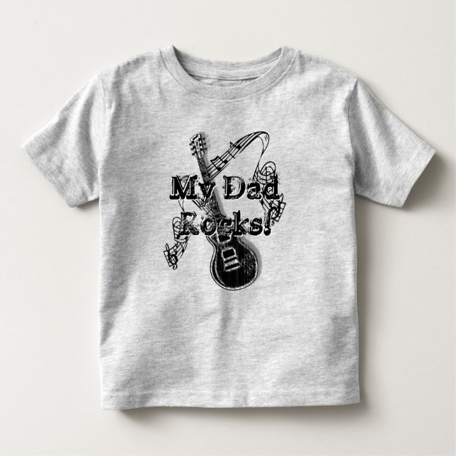 Camiseta Infantil Minha Pai Rocks T-Shirt - Presente para Pai (Frente)
