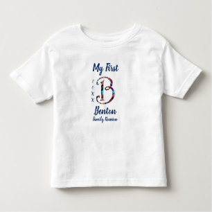 Camiseta Infantil Minha Primeira Família - Letra B Tie-Dye Monograma