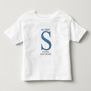 Camiseta Infantil Minha Primeira Família - Letra S Monograma