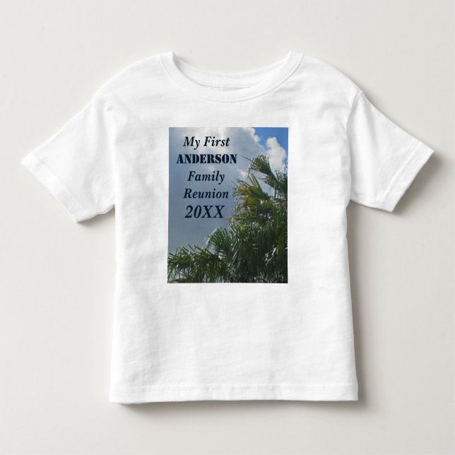 Camiseta Infantil Minha Primeira Família, Resindicato Palm Trees Bea (Frente)